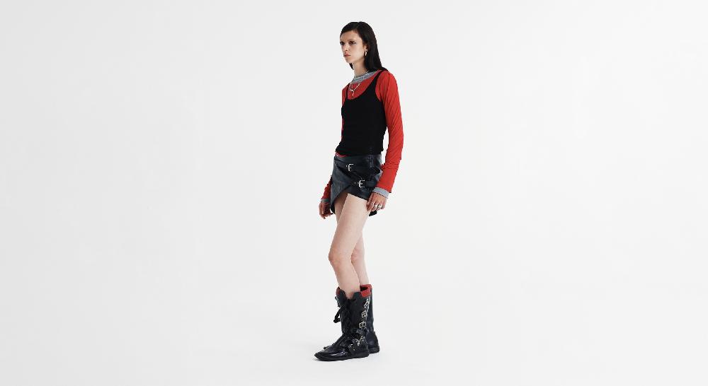 Washington Dee Cee LEATHER MINI SKIRT