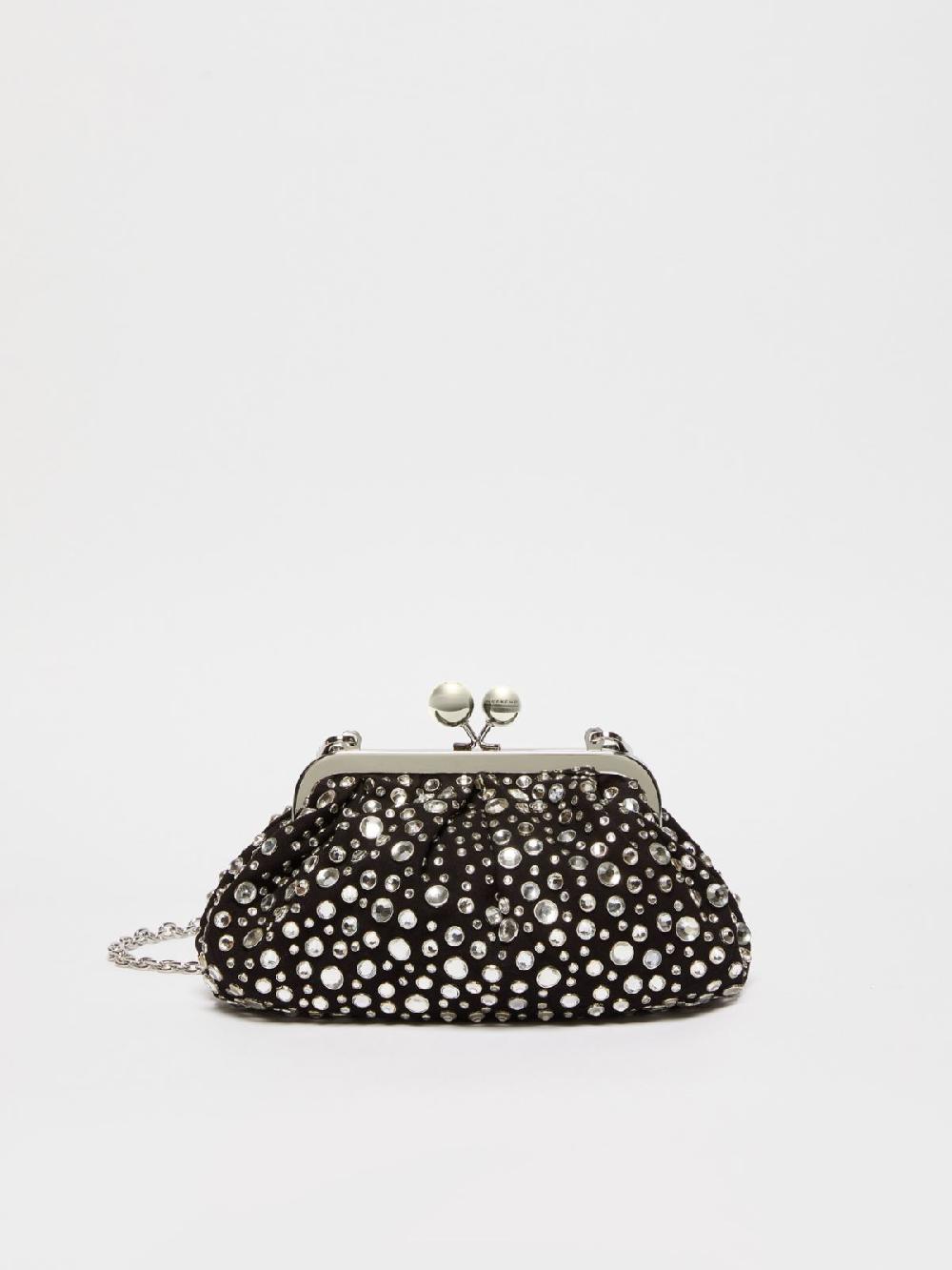 Weekend Pasticcino Bag Small con pietre incastonate in pelle con cristalli