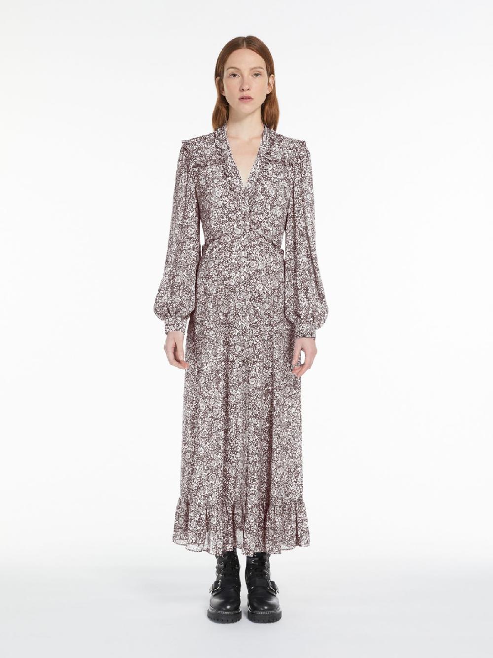 Weekend Abito In Crêpe De Chine Stampata