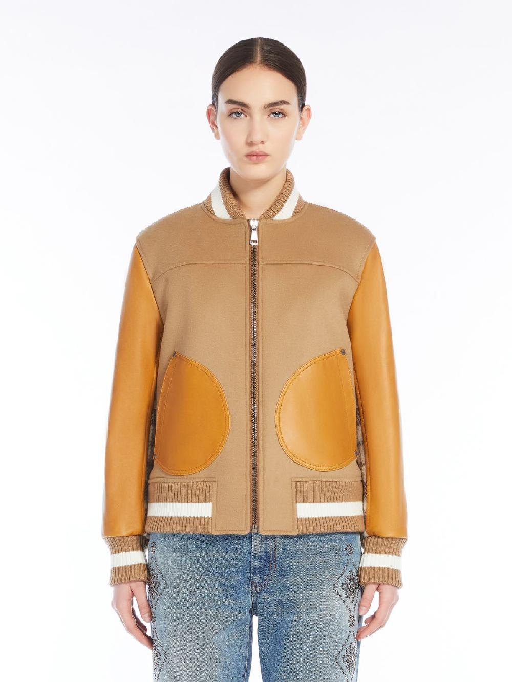 Weekend Bomber In Lana Velluto E Pelle