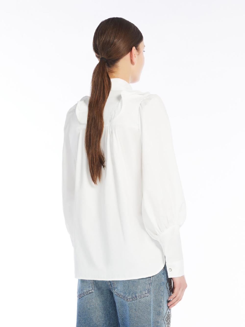 Weekend Camicia In Twill Di Cotone Con Rouches