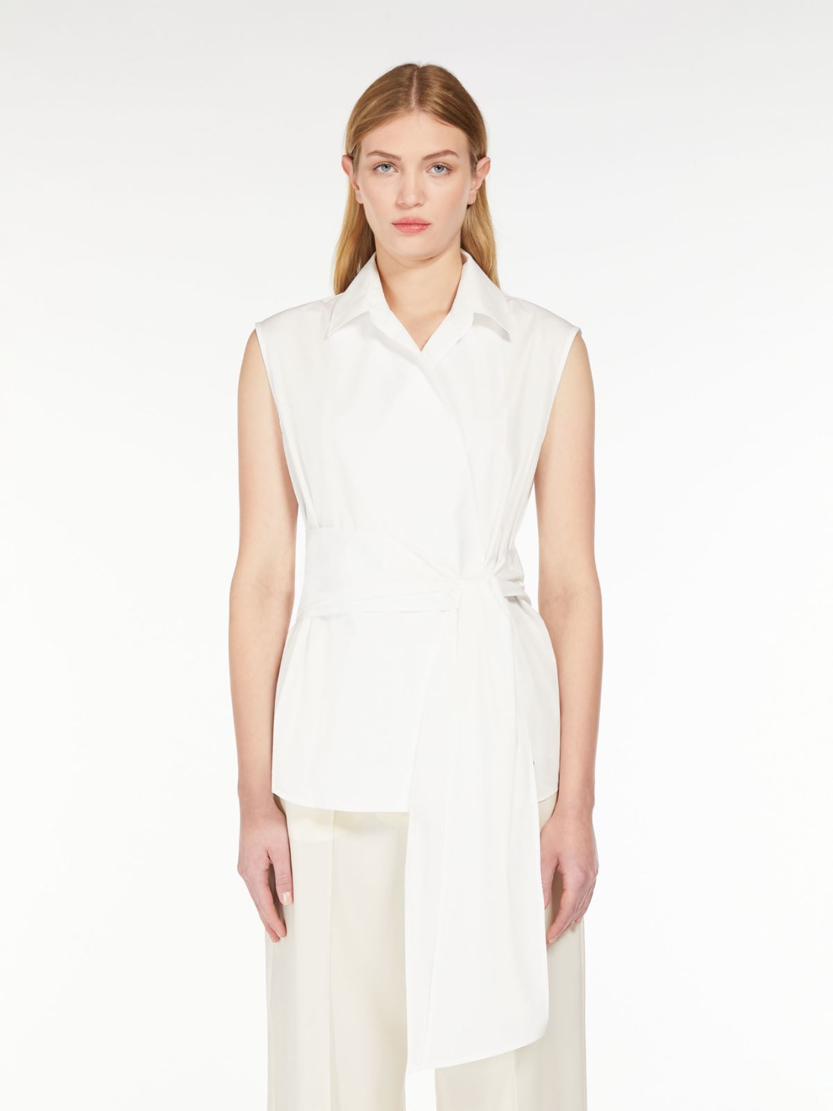 Weekend Camicia Smanicata In Popeline