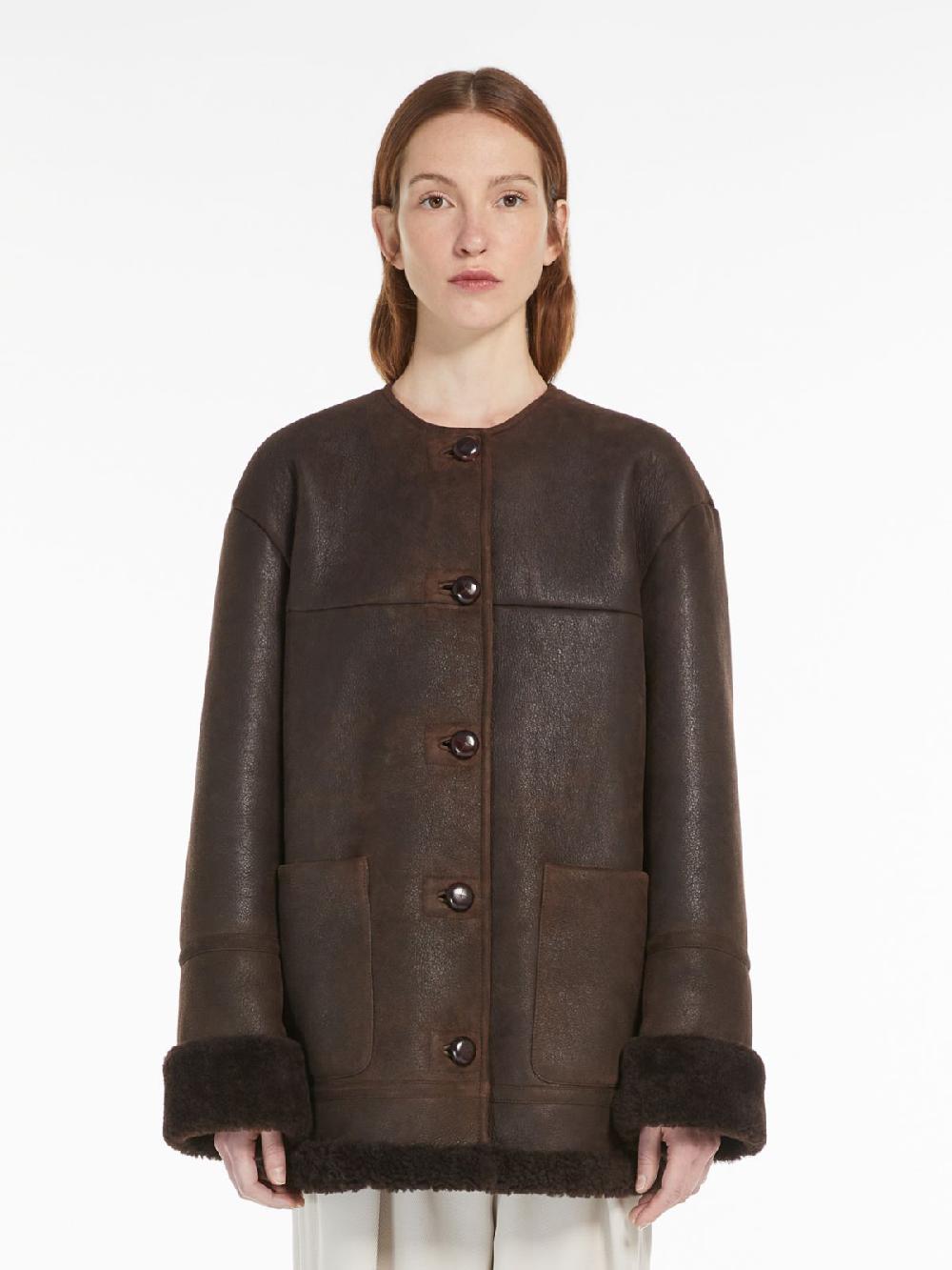 Weekend Cappotto Girocollo In Montone