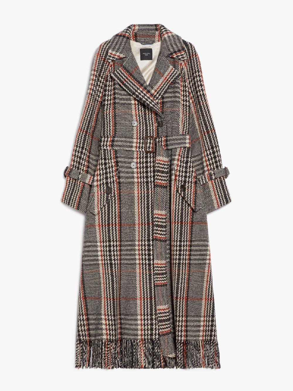 Weekend Cappotto In Mista Lana Con Frange