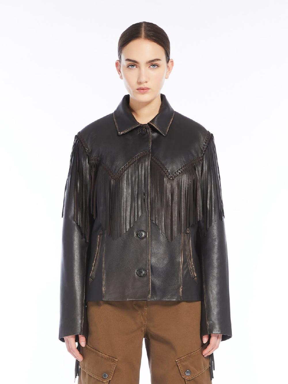 Weekend Giacca In Nappa Con Frange