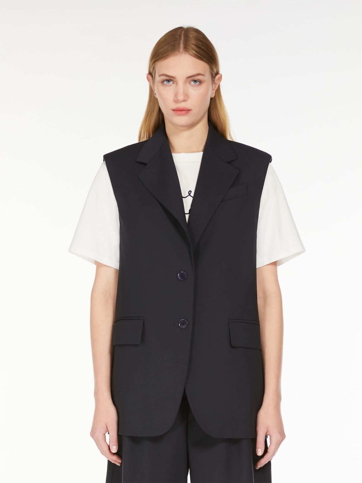Weekend Gilet In Tela Di Lana Stretch