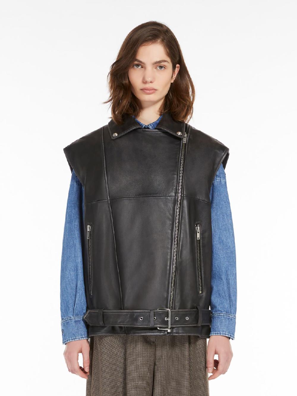 Weekend Gilet Oversize In Pelle