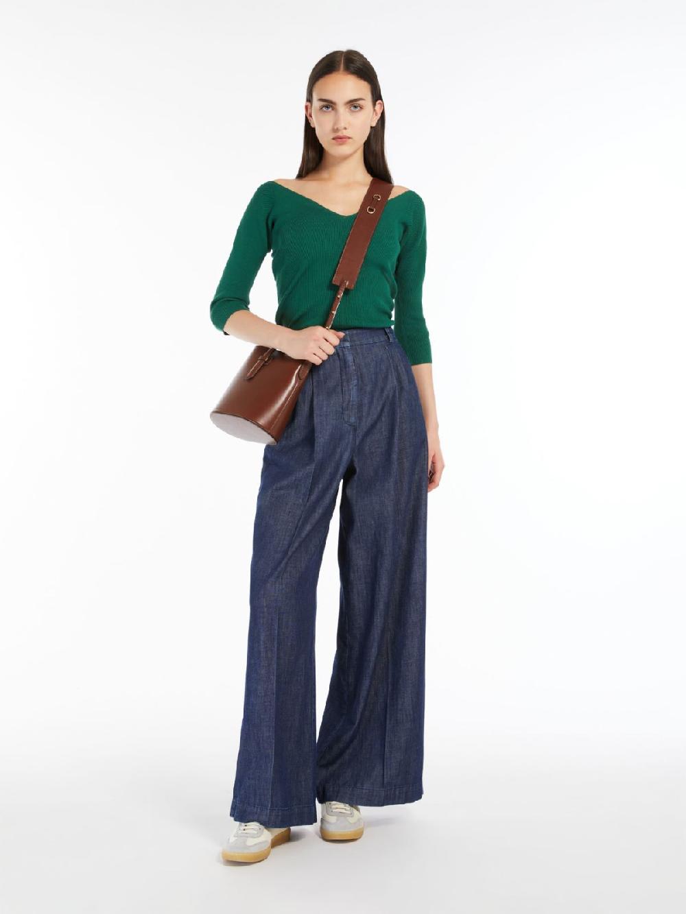 Weekend Maglia a V in viscosa a coste