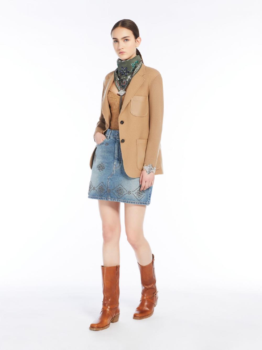 Weekend Minigonna in denim con borchie