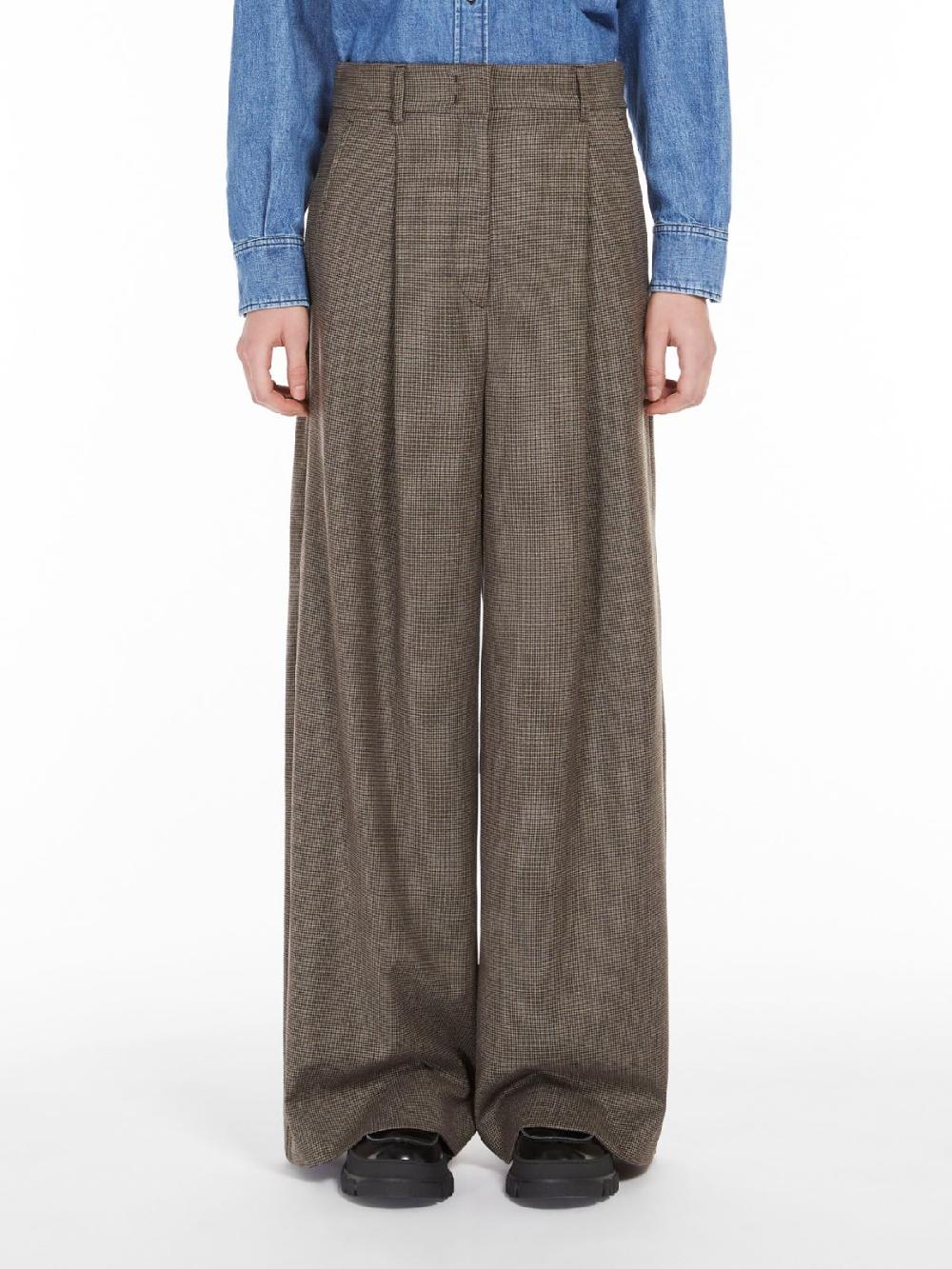 Weekend Pantalone Palazzo In Flanella Di Lana