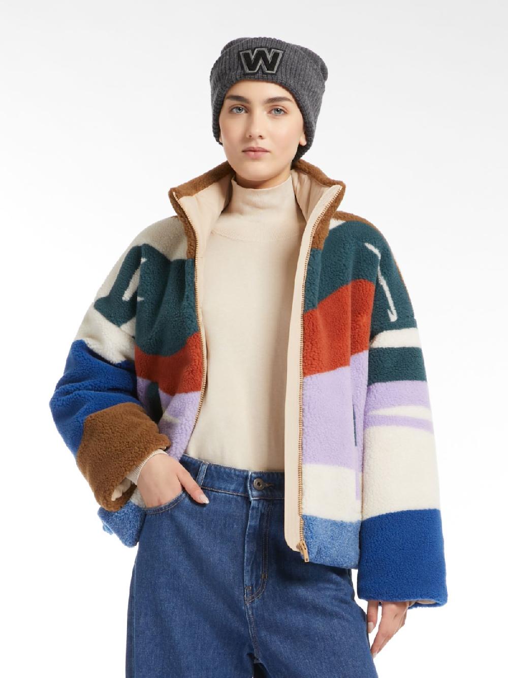 Weekend Piumino Corto In Jersey Di Lana Jacquard