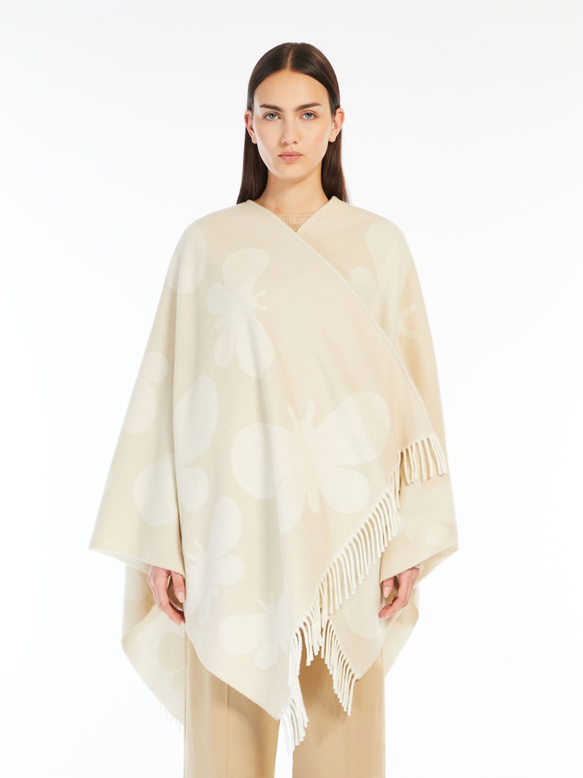 Weekend Poncho In Lana Jacquard