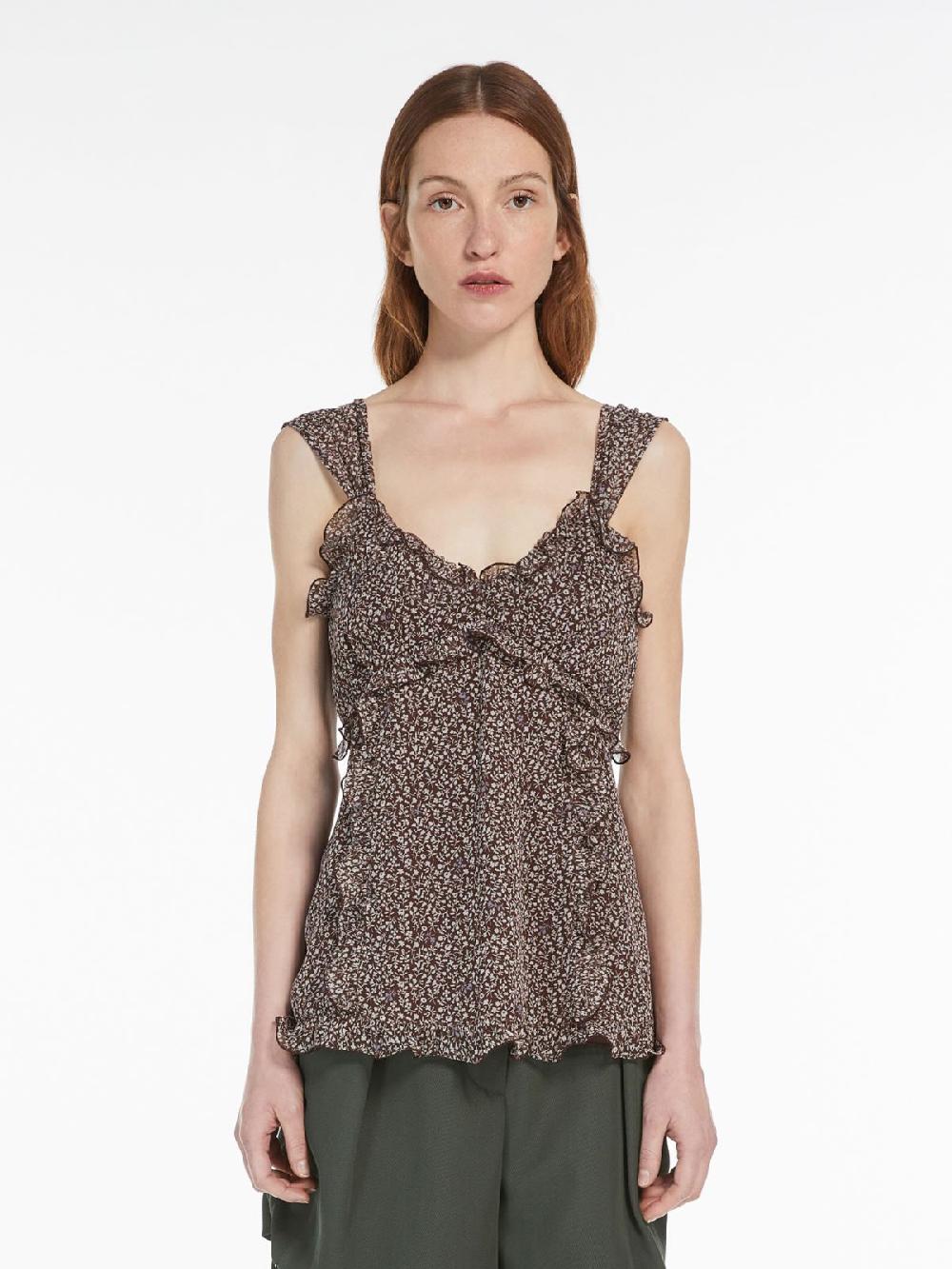 Weekend Top In Georgette Di Seta Stampata