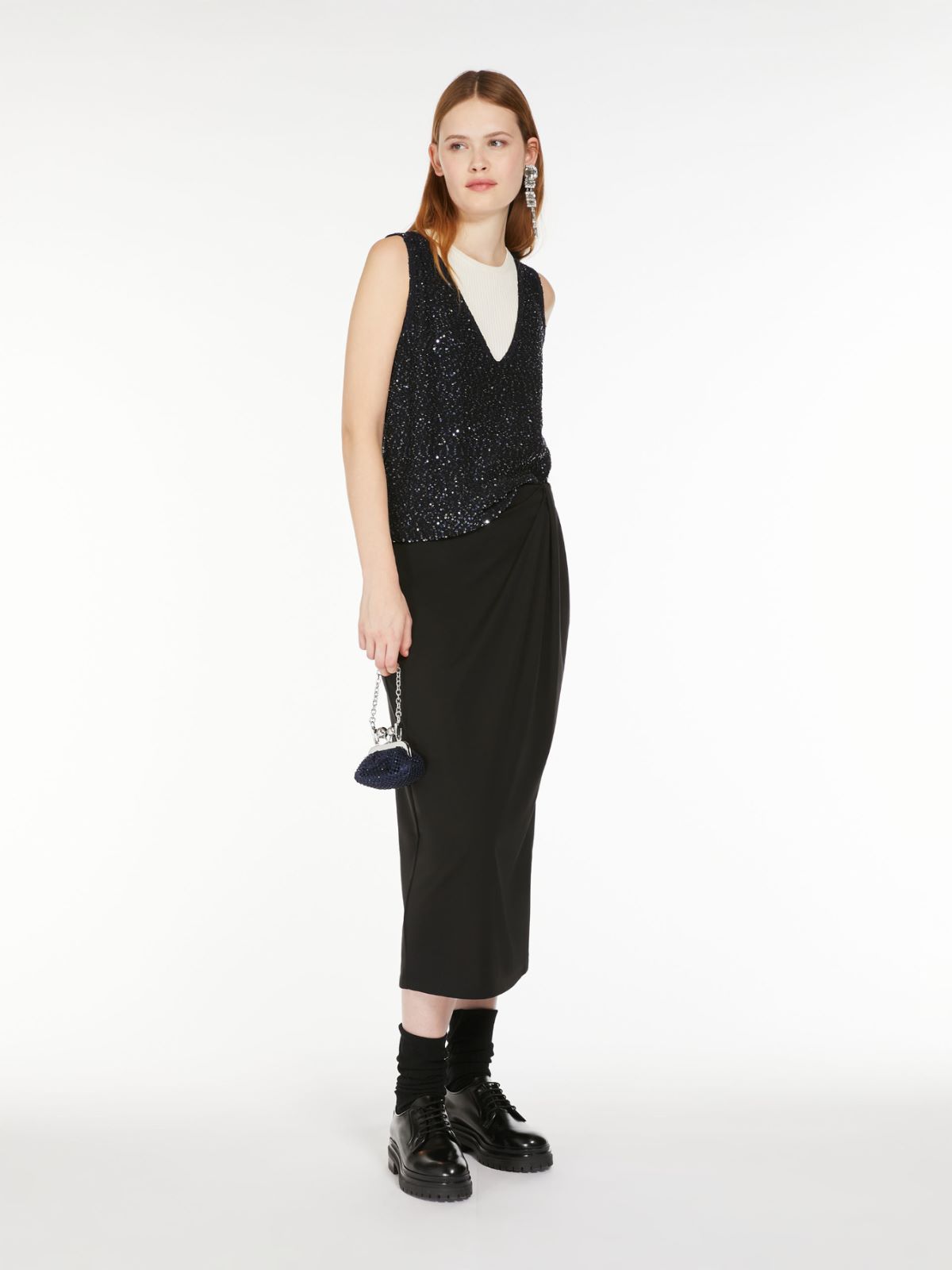 Weekend Top morbido con paillette