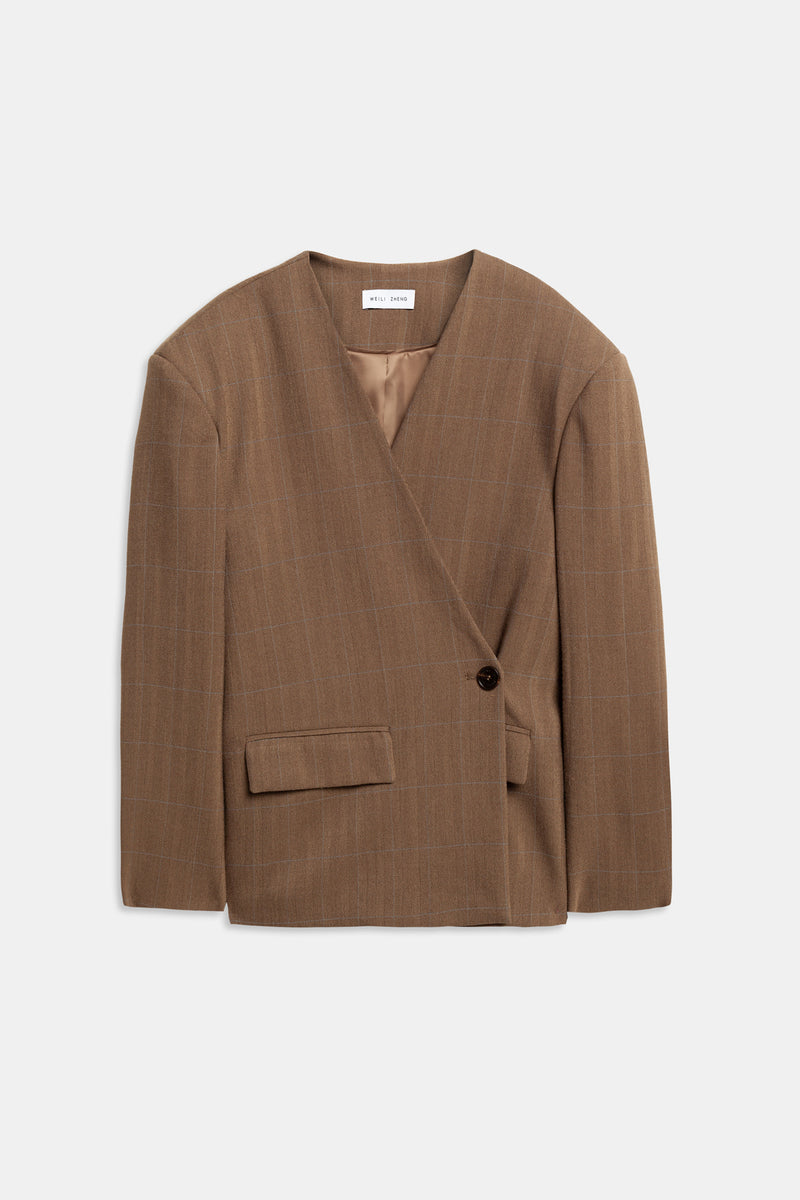 Weili zheng Blazer strutturato con chiusura asimmetrica