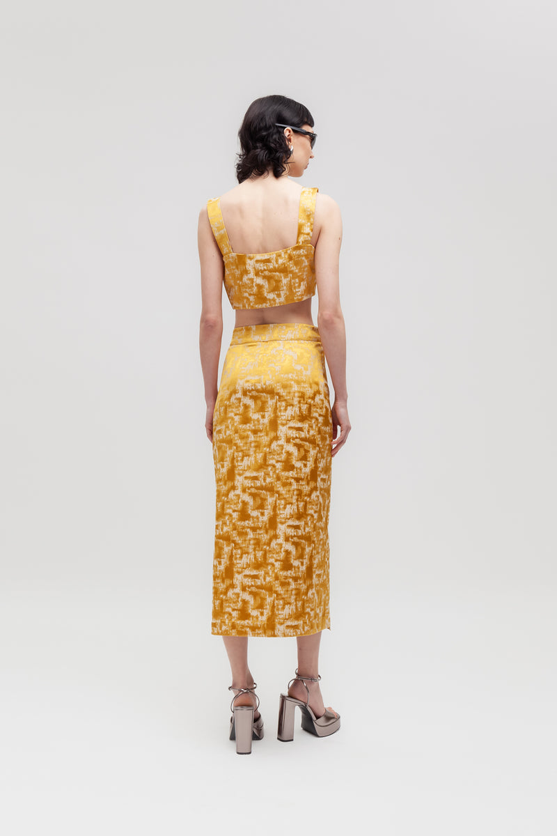 Weili Zheng Gonna A Portafoglio In Tessuto Broccato