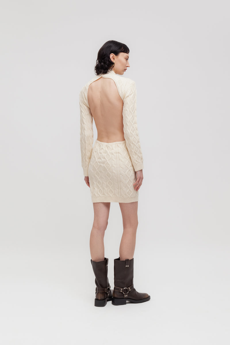 Weili Zheng Mini Abito In Maglia Con Oblò Sul Retro