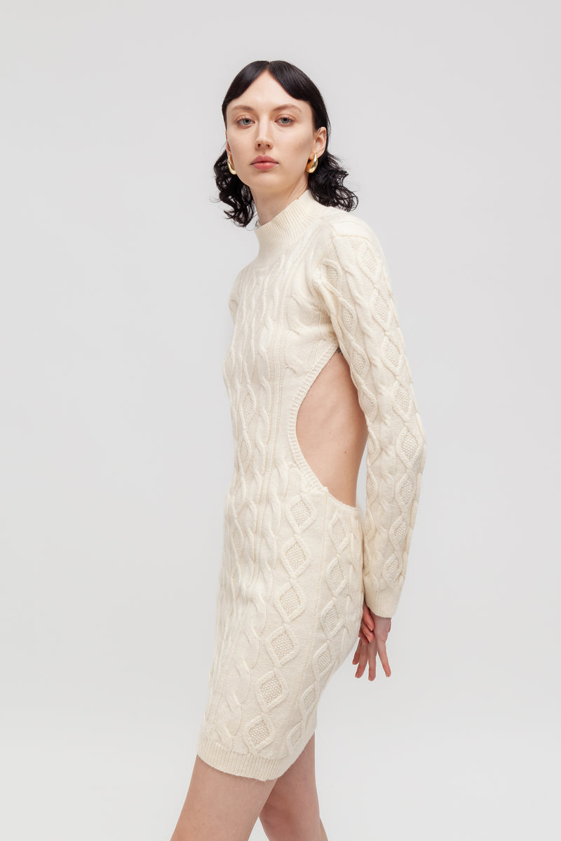 Weili Zheng Mini Abito In Maglia Con Oblò Sul Retro