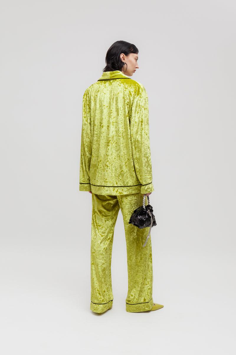 Weili Zheng Pantalone Pigiama In Velluto Martellato
