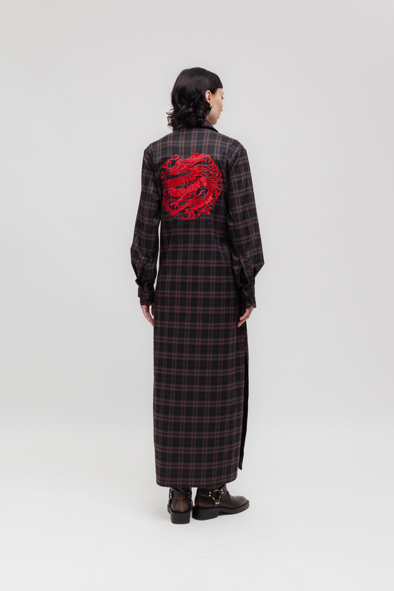 Weili Zheng Abito Camicia Lungo Con Ricamo