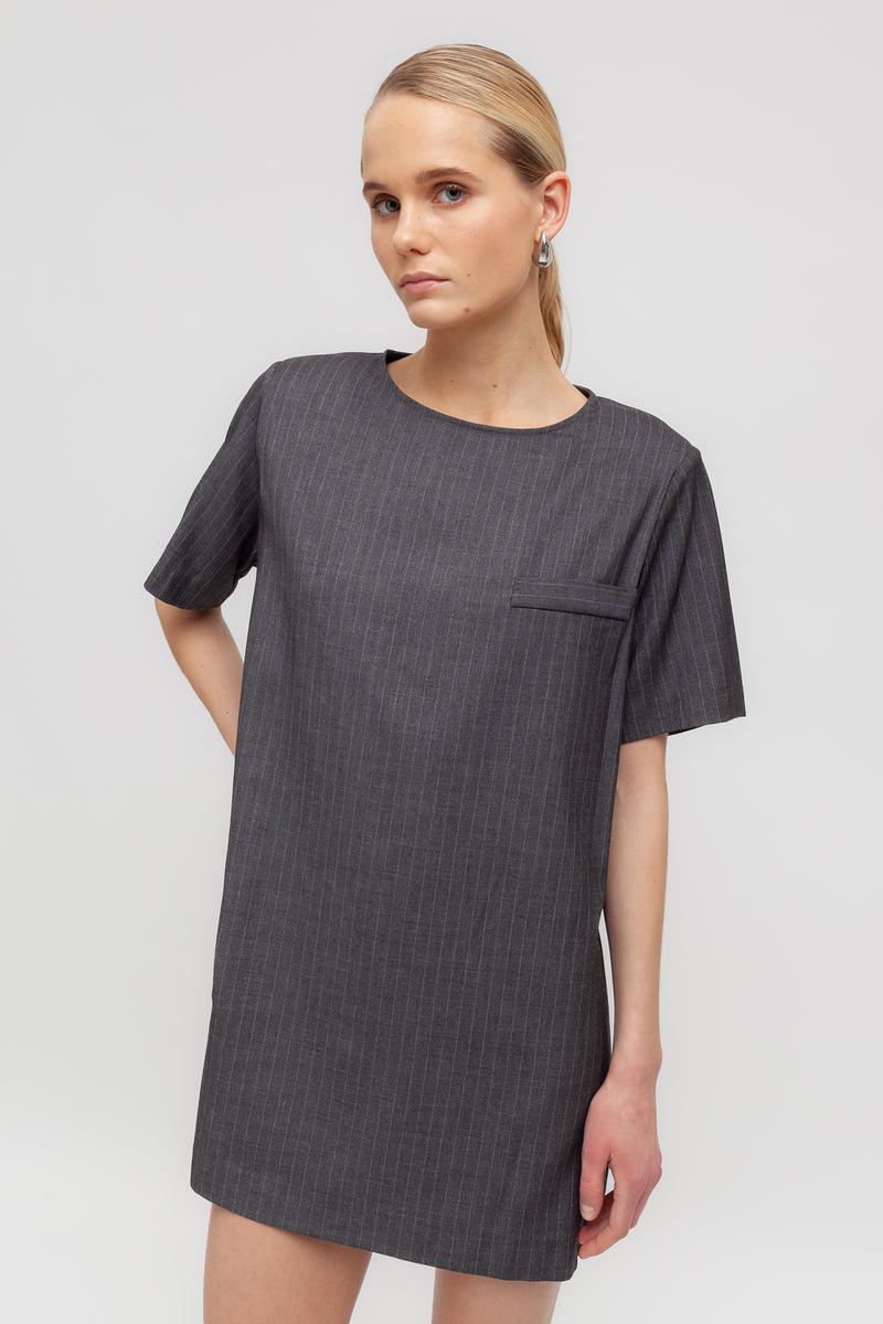 Weili Zheng Abito Corto In Gabardina Gessata