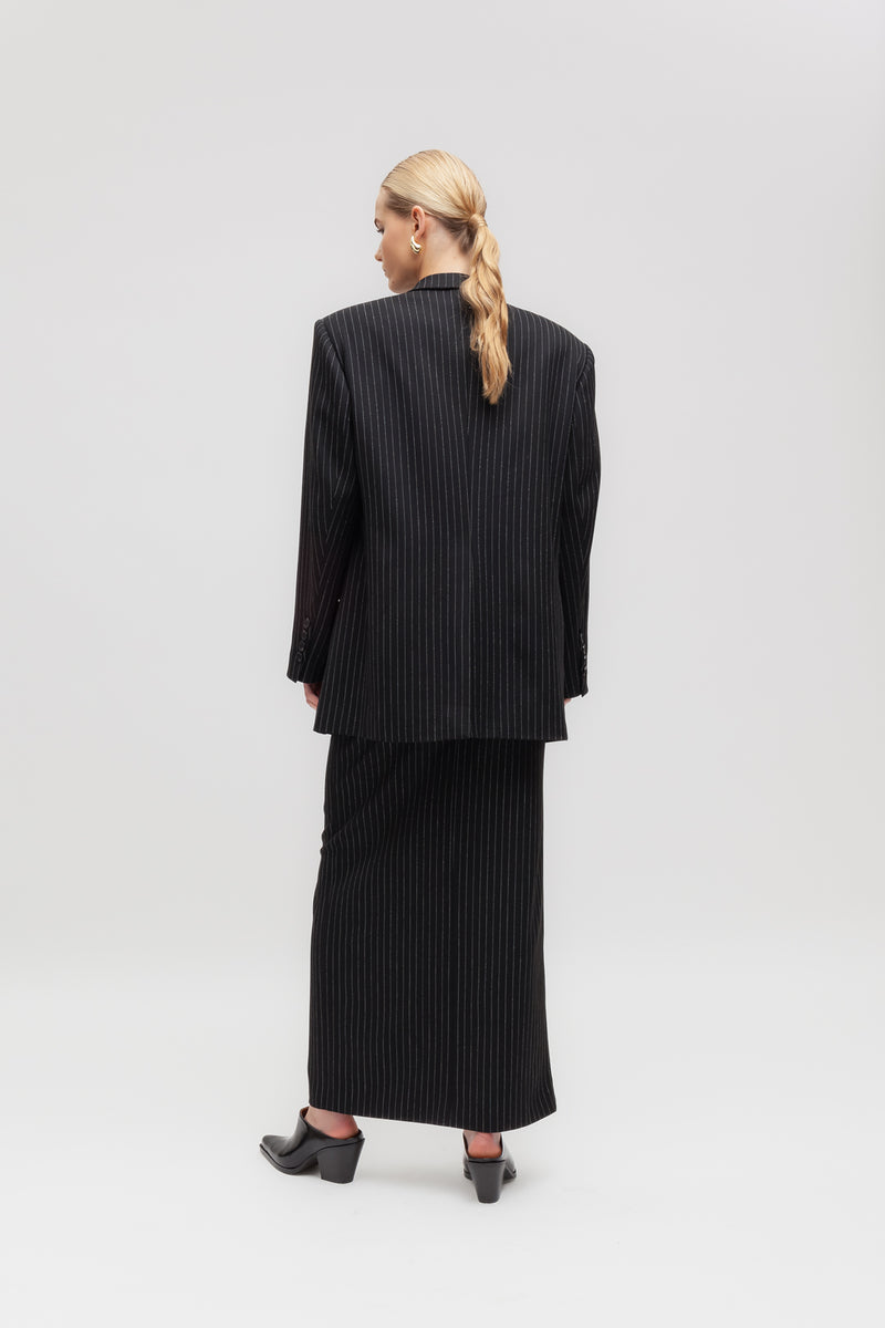 Weili Zheng Blazer Gessato Con Spalle Imbottite