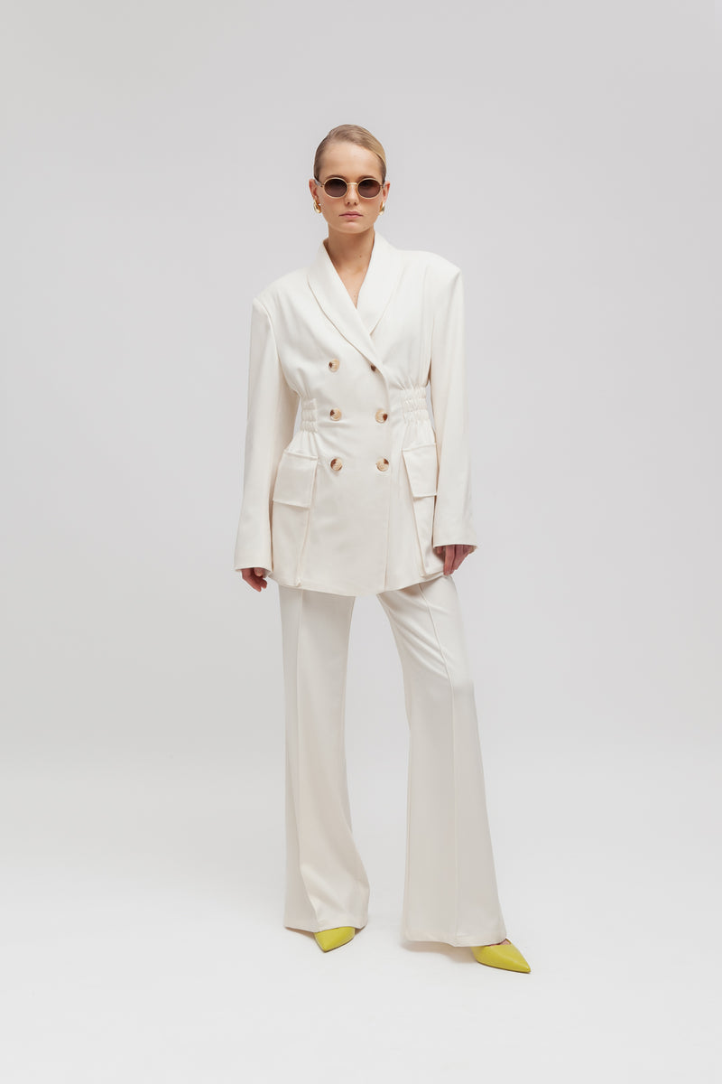 Weili Zheng Blazer Moda Con Vita Arricciata