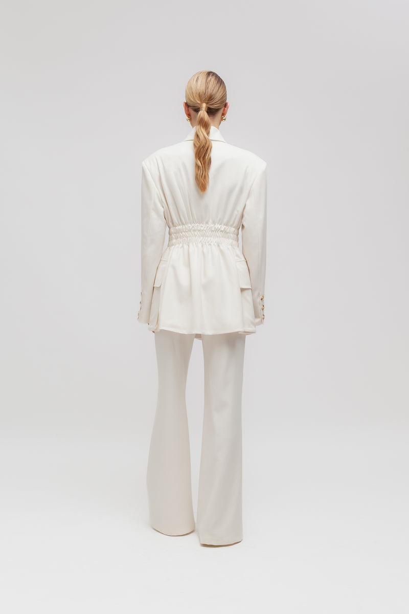 Weili Zheng Blazer Moda Con Vita Arricciata