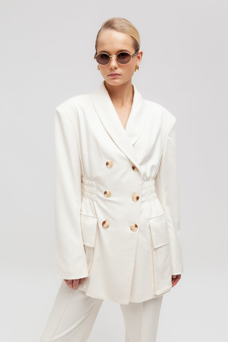 Weili Zheng Blazer Moda Con Vita Arricciata