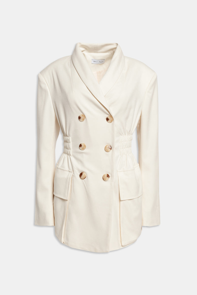 Weili zheng Blazer moda con vita arricciata