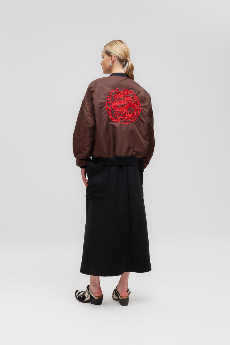 Weili Zheng Bomber Double-wear Con Ricamo Drago