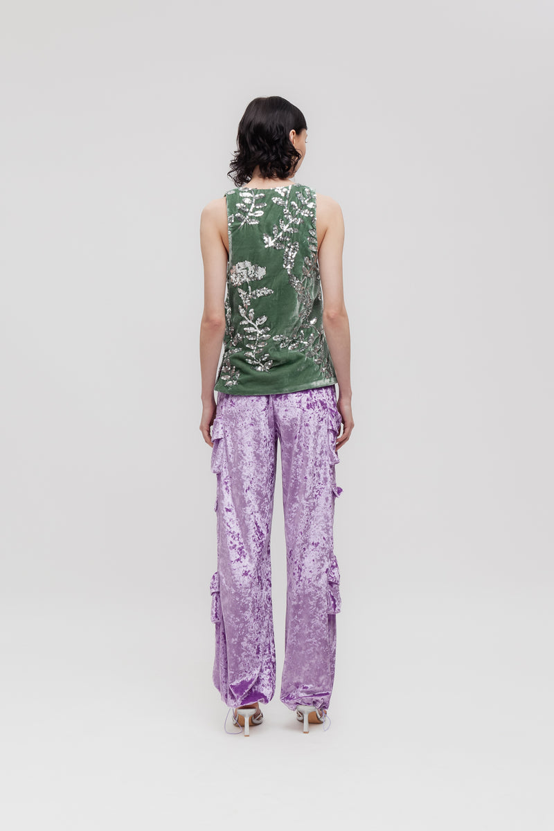 Weili Zheng Canottiera In Velluto Ricamato