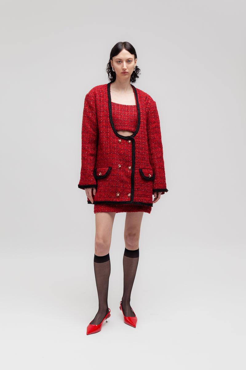 Weili Zheng Giacca Lavorata In Tweed Bouclè