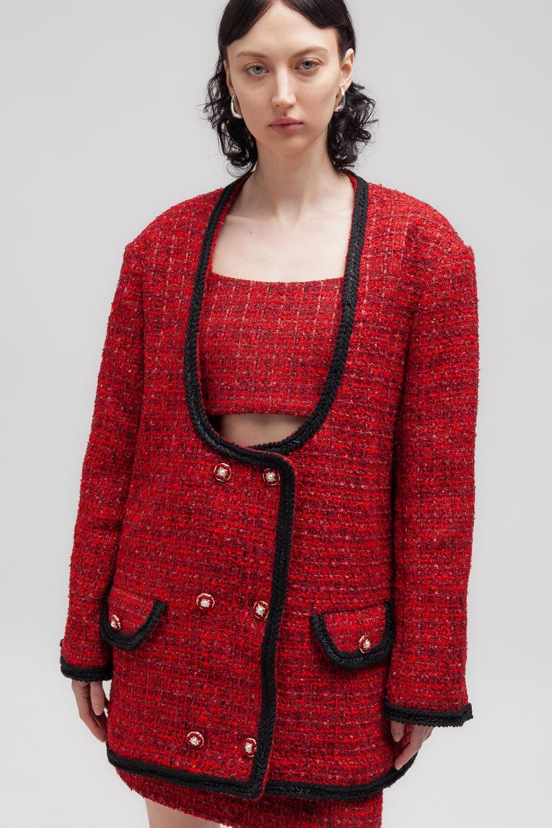 Weili Zheng Giacca Lavorata In Tweed Bouclè