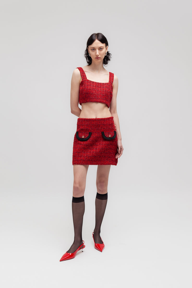 Weili Zheng Gonna Corta In Tessuto Bouclè