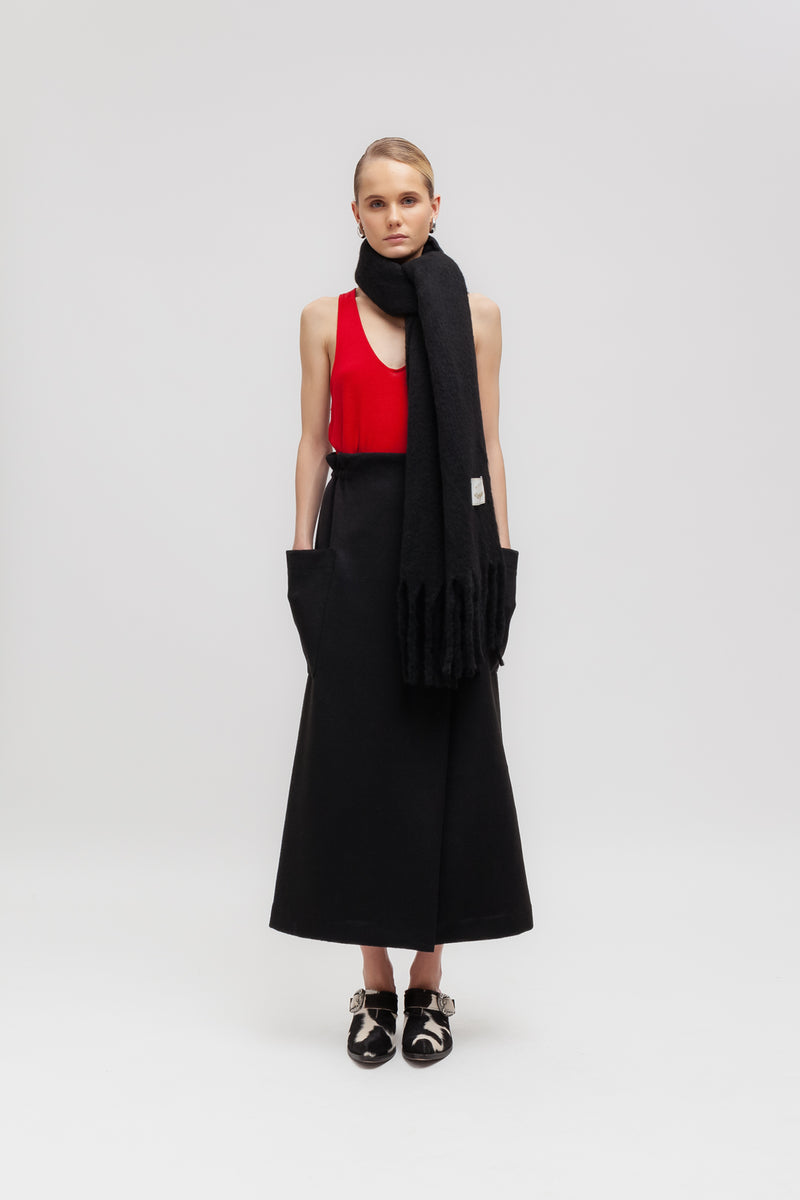 Weili Zheng Gonna In Panno Con Tasche Applicate