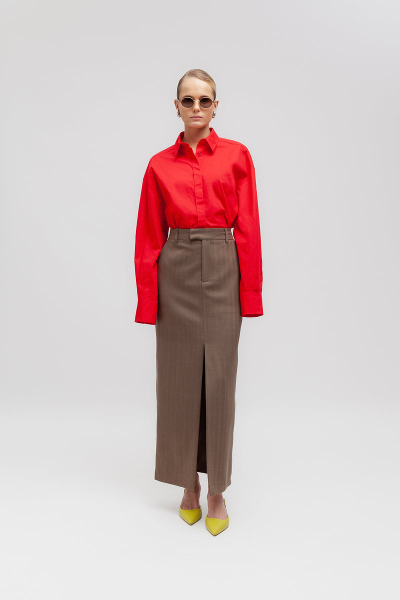 Weili Zheng Gonna Lunga In Tessuto Spigato