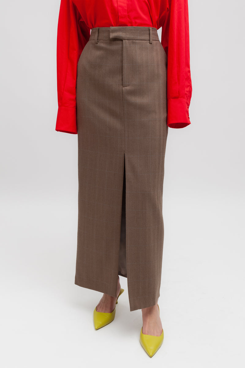 Weili Zheng Gonna Lunga In Tessuto Spigato