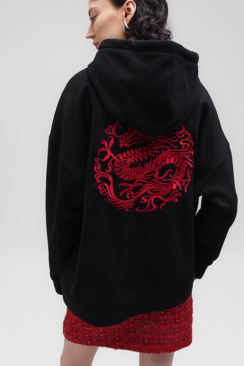 Weili Zheng Hoodie Con Ricamo Drago