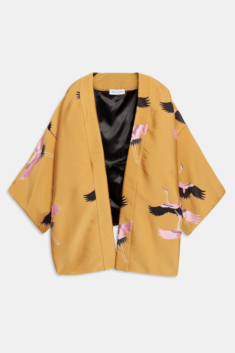 Weili zheng Kimono bomber broccato