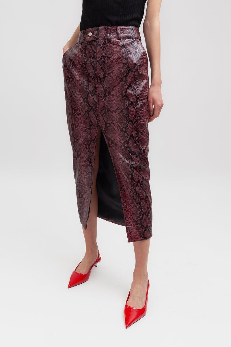 Weili Zheng Longuette In Ecopelle Pitonata