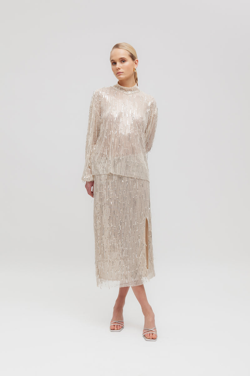 Weili Zheng Longuette In Paillette Sfrangiata