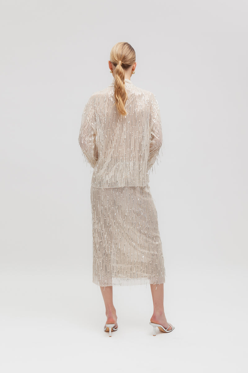 Weili Zheng Longuette In Paillette Sfrangiata