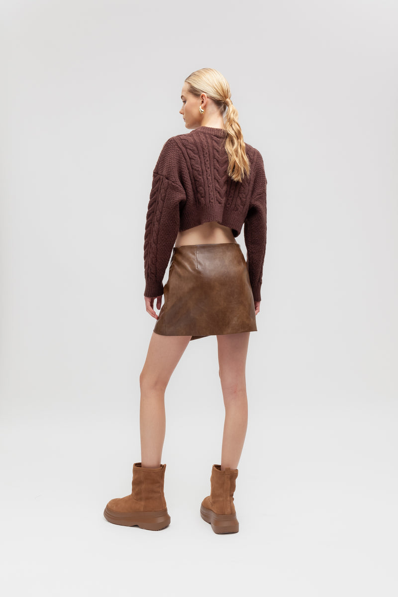 Weili Zheng Maglia Crop Lavorata