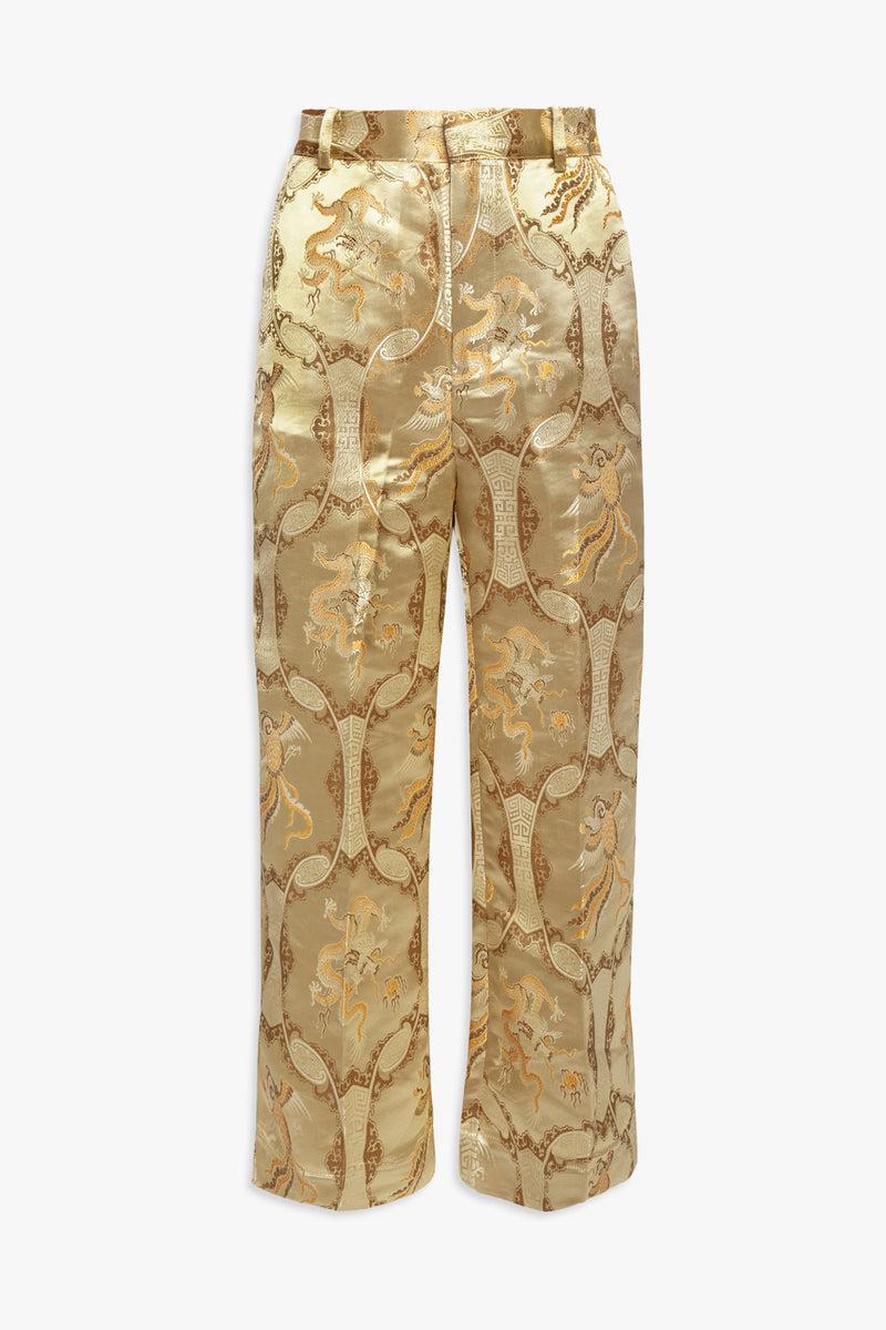 Weili zheng Pantalone a palazzo in broccato