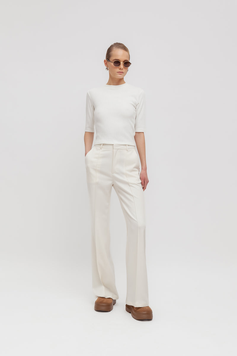 Weili Zheng Pantalone Flare In Gabardina