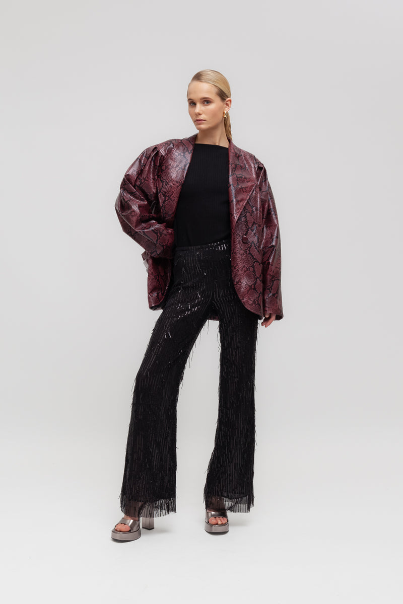 Weili Zheng Pantalone Flare In Paillettes