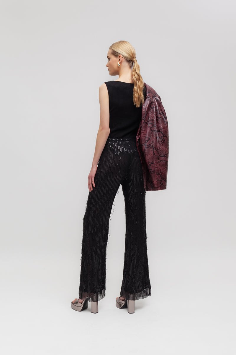 Weili Zheng Pantalone Flare In Paillettes