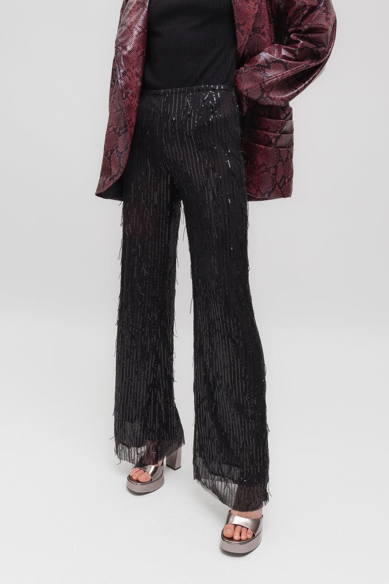 Weili Zheng Pantalone Flare In Paillettes