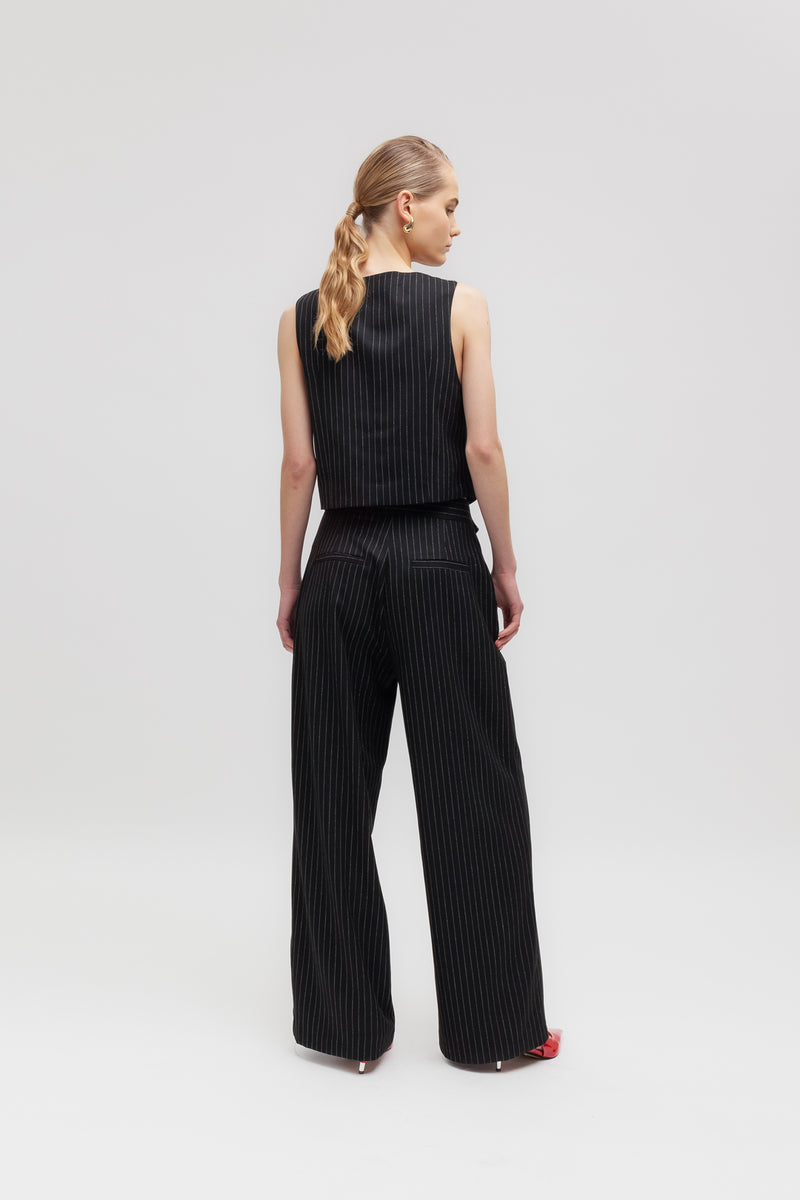 Weili Zheng Pantalone Gessato Con Cinturino